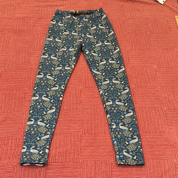 Just Cozy size women’s m/l peacock & Floral Patterned velour Leggings - Picture 1 of 13